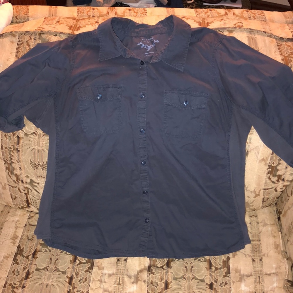 Sonoma Button Down 3/4 Length Sleeve Shirt